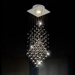 Surpars House Flush Mount 1-Light Crystal Rain Drop Chandelier 1X3W GU10 LED Bulb Included