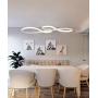 Modern Chandelier Lighting LED Dining Room Dimmable Pendant Light, Length 100cm and Chain 120cm Height Adjustable Hanging Lamp, Creative Design Chandelier Lighting for Kitchen Island (White)