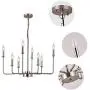 Sivilynus Chandelier Kitchen Modern Lighting 8 Lights Brushed Nickel Sputink Hanging Fixture for Dining Room Lighting Farmhouse for Living Room Bedromm Foyer Kitchen