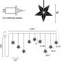 PEIDUO 9 Stars Curtain String Lights Plug Powered with Warm White Light Star Decoration for Indoor, Outdoor, Ramadan ,Christmas, Wedding, Party, Home Decorations
