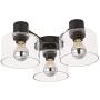 TeHenoo 3-Light Semi-Flush Mount Ceiling Light, Clear Glass Ceiling Light Fixture with Matte Black Finish for Kitchen,Dining Room,Living Room, Bedroom, Cafe, Bar,Entryway TeHenoo 3-Light Semi-Flush Mount Ceiling Light, Clear Glass Ceiling Light Fixture with Matte Black Finish for Kitchen,Dining Room,Living Room, Bedroom, Cafe, Bar,Entryway