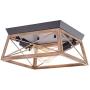 HMVPL Flush Mount Lighting Fixtures, Industrial Close to Ceiling Light Farmhouse Mini Ceiling Lamp 2-Light for Kitchen Island Dining Room Bedroom Foyer Hallway