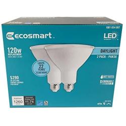 EcoSmart 120W Equivalent Daylight PAR38 Dimmable LED Flood Light Bulb (2-Pack)