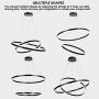 Meenyo Contemporary Chandelier Lighting LED Dimmable Ceiling Hanging Light 2 Ring Dining Room Chandeliers Modern Living Room Light Fixtures Foyer Bedroom Pendant Lights Black 31.5''Dia 88W