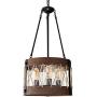 GOMUNIN Antique Wooden Farmhouse Chandelier, Industrial Wood Hemp Rope Hanging Lights,Retro Wood Cage Pendant Light, Iron & Wood,3 Lights