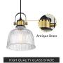 Autelo Modern Pendant Light, 1-Light Hanging Light Fixture with Glass Shade for Kitchen Island Dining Room H3700-1 CL