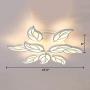 LITFAD Tiered 9-LED Leaf Design Dimmable Semi Flush Ceiling Light Nordic Style Acrylic Ceiling Flush Mount Modern Stepless Dimming Ceiling Lamp Pandent Light for Dinning Room Bedroom Living Room