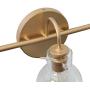 LALUZ Bathroom Light Fixtures, Gold Vanity Light Fixture with Clear Glass Shades for Bathroom, Powder Room, L 22'' x H 9'' x W 7''