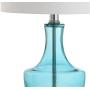 JONATHAN Y JYL1029C-SET2 Colette 20'' Mini Glass Table Lamp (Set of 2), Transitional, Glam, Coastal, for Office, Night Stand, Living Room, 2 Bulb, Blue, 2 Count