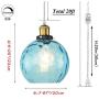 SKIVTGLAMP Hanging Swag Lamp no Wiring Needed Portable Pendant Light with 20ft Plug-in UL Dimmable Clear Cord Sky Blue Glass Lamp Nordic Minimalist for Dining Room Bulbs Not Included,Customizable