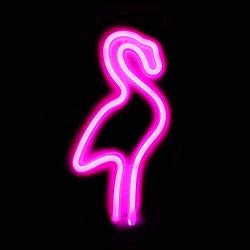 DANIDEER Led Neon Sign Art Decorative Lights Table Decoration Neon Lamp with Base for Kids boy and Girl Bedroom Unique Gift for Any Occasion (Pink Flamingo)