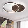 Rings Acrylic Modern Ceiling Light Dimmable LED Ceiling Chandelier with Remote Control Living Room Lamp Dining Table Creative Design Ceiling Lighting for Bedroom Kitchen Island Light (Brown, 2-Ring)