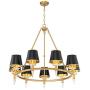 Manhattan Burnished Brass Large Wagon Wheel Chandelier 37 1/2'' Wide Modern Glass Spike Black Shades 6-Light Fixture for Dining Room House Foyer Kitchen Island Entryway Bedroom - Possini Euro Design