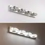 Modern 4 Light Crystal LED Vanity Light Fixtures 34.6 inch 28W,Chrome Wall Mount Bathroom Wall Light Lamps in Living Room Indoor 34.6 Inches