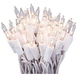 612 Vermont 100 Clear Christmas Lights on White Wire, UL Approved for Indoor/Outdoor Use, 18 Foot of Lighted Length, 20 Foot of Total Length (Pack of 2)