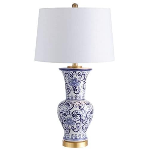 JONATHAN Y JYL5014A Leo 28.5'' Chinoiserie LED Table Lamp Classic,Cottage,Traditional,Transitional for Bedroom, Living Room, Office, College Dorm, Coffee Table, Bookcase, Blue/White