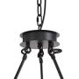 CROSSIO 6 Lights Luxury Round Crystal Chandelier Vintage Black Iron Pendant Light for Dining Room Bedroom Living Room D25.6'' x H20''
