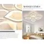 LITFAD 4 Heads Petal Semi Flush Light Monochromatic LED Ceiling Light Fixture 110-120V 40W Modern Acrylic Ceiling Lamp with White Metal Canopy for Living Room Bedroom Restaurant - White