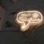Divatla Unique Warm White Neon Light Sign with 3D Art Hello Sunshine Neon Lights for Bedroom Sign, Upgrade Hello Sunshine Neon Signs for Bedroom Decor, Light Dimmable Neon Sign.