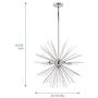 MOTINI Polished Nickel Sputnik Chandeliers 5-Light Pendant Lighting Contemporary Chandelier for Dining Room Lighting Fixture, UL Listed