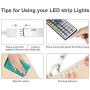 DAYBETTER Led Strip Lights 32.8ft 5050 RGB LEDs Color Changing Lights Strip for Bedroom, Desk, Home Decoration, with Remote and 12V Power Supply