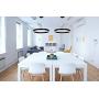 Chandeliers Lighting, Modern LED Pendant Light Fixture 1 Ring Chandelier with Remote Control Kitchen Ceiling Light Black Meenyo