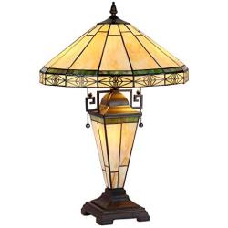 Tiffany Table Lamp, Capulina Handcrafted 24'' Stained Glass Table Lamp Shades, Tiffany Floor Lamps for Living Room, Stained Glass Lamp, Tiffany Desk Lamp - Gothic Glass Style