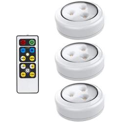 Brilliant Evolution LED Puck Light 3 Pack with Remote | Wireless LED Under Cabinet Lighting | Under Counter Lights for Kitchen | Battery Operated Lights | Under Cabinet Light | Battery Powered Lights