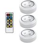 Brilliant Evolution LED Puck Light 3 Pack with Remote | Wireless LED Under Cabinet Lighting | Under Counter Lights for Kitchen | Battery Operated Lights | Under Cabinet Light | Battery Powered Lights