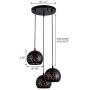 Weesalife 3-Light Pendant Light Industrial Cluster Hanging Pendant Lights with Snowflake Pattern Adjustable Farmhouse Dome Pendant Lighting for Kitchen Island Dining Room Restaurant Black