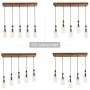 LNC A02982 Wood Kitchen Island Lighting Farmhouse Linear Chandeliers with Glass Bottle Shade