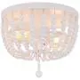 HMVPL 2-Lights Wooden Farmhouse Close to Ceiling Lights, White Wood Pendant Lighting Fixtures Swag Chandeliers Hanging Lamp for Kitchen Island Dining Room Bedroom Foyer Hallway Front Door