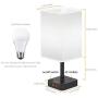 COZOO Bluetooth RGB & USB Bedside Table Lamp with 3 USB Charging Ports and 2 Outlets Power Strip, LED Light Bulb Dimmable, Music Sync RGB Color Changing Light for Party Home/Bedroom/Living Room