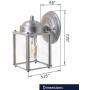 CORAMDEO Outdoor Square Coach Light for Porch, Patio, Deck, Barn, Wet Location, E26 Medium Base Socket, Durable Nickel Finish & Clear Glass