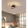 LED Bedroom Light Modern Chic Design Flush Mount Ceiling Lamp Dimmable Acrylic Panel Unique Minimalist Livingroom Pendant Light with Remote Control Dining Room Kitchen Island Office Hanging Lamp Black