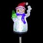 Alpine Corporation QLP1103SLR-2 Alpine 34'' Tall Solar Snowman Fiber Optic LED Lights, Set of 2 Garden Stake, Multicolor