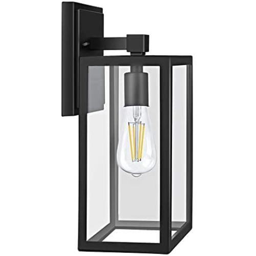 CINOTON Outdoor Indoor Wall Sconce, Outdoor Light Fixtures Wall Mount Anti-Rust Matte Black, IP65 Waterproof Outdoor Wall Lantern with Clear Glass Shade, E26 Socket Wall Lamp for Garage, Doorway CINOTON Outdoor Indoor Wall Sconce, Outdoor Light Fixtures Wall Mount Anti-Rust Matte Black, IP65 Waterproof Outdoor Wall Lantern with Clear Glass Shade, E26 Socket Wall Lamp for Garage, Doorway