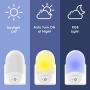Plug-in Night Light for Kids, Compact RGB Color Changeable LED Night Lamp with Dusk to Dawn Sensor, Warm White Night Lighting for Baby Room, Bedroom, Hallway, Kitchen, Bathroom, Stairs (2 Pack)