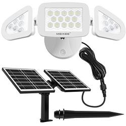 MEIKEE Solar Lights Outdoor, Dusk to Dawn LED Security Lights, 3 Adjustable Heads, Wide Angle Illumination, IP66 Waterproof Solar Powered Exterior Spotlights for Garage Patio Yard(NO Motion Sensor)