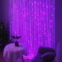 Dooit 9.8ft6.5ft 300LED Curtain String Lights 8 Modes 29v UL Plug in Decor for Christmas Party Wedding Ceremony Home Garden Bedroom Indoor/Outdoor （Purple）