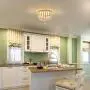 HMVPL 2-Lights Wooden Farmhouse Close to Ceiling Lights, White Wood Pendant Lighting Fixtures Swag Chandeliers Hanging Lamp for Kitchen Island Dining Room Bedroom Foyer Hallway Front Door