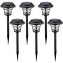 Solpex 6 Pack Solar Path Lights Outdoor,High Lumen Automatic Led for Patio, Yard Lawn and Garden(Stainless Finished, Warm White)