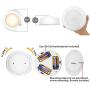 LUXSWAY Wireless Ceiling Light for Shower, Battery Operated Overhead Shower Light with Motion, 80ft RF Remote Controller, Cool/Warm White Battery Ceiling Light for Indoor Timer Off - 300Lumen