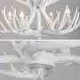 NIUYAO Retro Farmhouse Candle Style Resin Deer Antler White Chandeliers Faux Antler Fixture 4 Light Matching Chain Creative Pendant Light for Living Room Restaurant Bar Cafe Dining Rooms 494843 NIUYAO Retro Farmhouse Candle Style Resin Deer Antler White Chandeliers Faux Antler Fixture 4 Light Matching Chain Creative Pendant Light for Living Room Restaurant Bar Cafe Dining Rooms 494843
