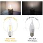 AIELIT E26 LED Chandelier Light Bulbs 5000K,2W(25W Equivalent), Bright White, Dimmable (0 - 100%), Clear Flame Tip LED Candelabra Bulb for Hallway, Entryway, Porch Cage-Style Ceiling Lamp 4-Pack