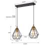 SEEBLEN 2- Light Indoor Island Pendant Light Coffee Brown Metal Hanging Ceiling Light Fixtures for Kitchen Kitchen Island Bar Dining Room Farmhouse Coffee Office