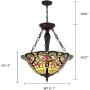 Capulina Tiffany Dining Table Lights, 3-Light Hanging Tiffany Style Lamp, 18.1 Inch Wide Stained Glass Dining Room Lights, Pendant Lights, Victorian Tiffany Hanging Light