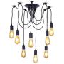 XIUDI 8 Arms Industrial Ceiling Spider Lamp,Metal Pendant Lights Fixture,Home DIY E26 Edison Bulb Chandelier Lighting,for Coffee Shop Dining Living Room Kitchen(Each with 78.74''/2M Wire)