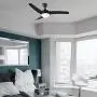 CO-Z 52 Modern Ceiling Fan with Lights and Remote in Black Finish, Contemporary Ceiling Fans with LED Light for Bedroom, Living Room, Kitchen, Industrial Ceiling Fan with 3 ABS Blades Reversible