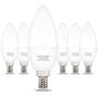 Type B Small Light Bulb Candelabra LED Light Bulb E12 Small Base 4000K Cool White - 60watt Equivalent,600LM,Non-Dimmable Candelabra Bulbs, Pack of 6 Comzler